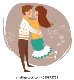 Couple. Vector isolated illustration. Cartoon character