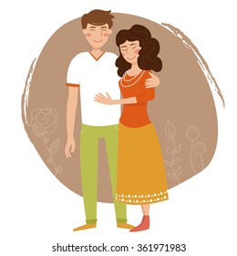 Couple. Vector isolated illustration. Cartoon character. Valentine's day