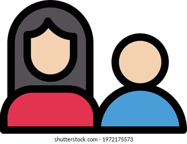 couple vector line colour icon