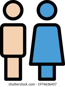 couple vector line colour icon