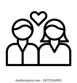 Diseño de iconos de línea de Vector de pareja