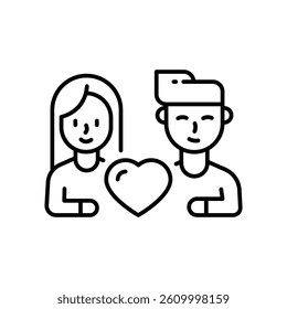 Couple vector outline icon. EPS 10 file
