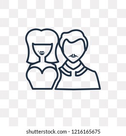 Couple vector outline icon isolated on transparent background, high quality linear Couple transparency concept can be used web and mobile
