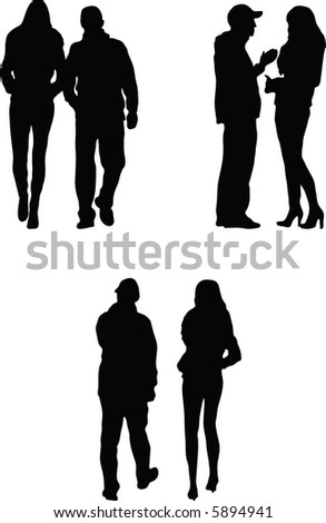 Couple Vector Silhouettes Stock Vector (Royalty Free) 5894941 ...