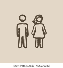 Couple vector sketch icon isolated on background. Hand drawn Couple icon. Couple sketch icon for infographic, website or app.