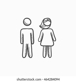 Couple vector sketch icon isolated on background. Hand drawn Couple icon. Couple sketch icon for infographic, website or app.