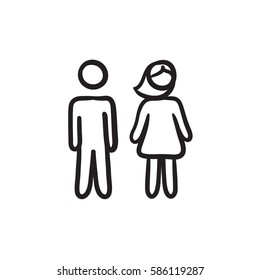 Couple vector sketch icon isolated on background. Hand drawn Couple icon. Couple sketch icon for infographic, website or app.