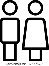 couple vector thin line icon