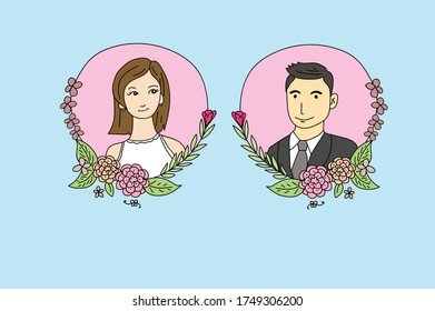 couple vector for wedding. wedding cartoon