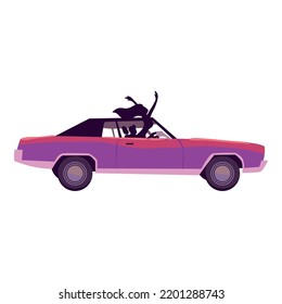 couple in the vehicle isolated icon