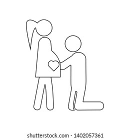 Couple waiting baby icon. Element of Love for mobile concept and web apps icon. Outline, thin line icon for website design and development, app development