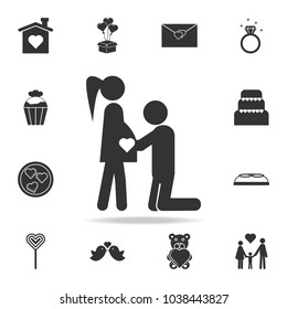 Couple waiting baby icon. Love or couple element icon. Detailed set of signs and elements of love icons. Premium quality graphic design. One of the collection icons for websites on white background