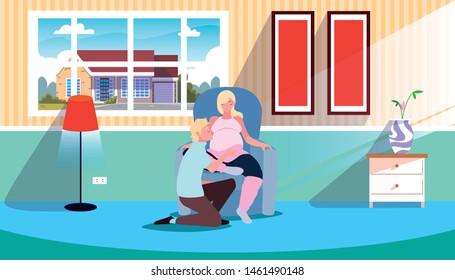 couple waiting baby pregnancy and maternity