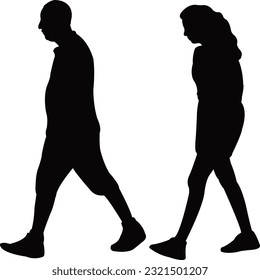 un vector de silueta de un cuerpo que camina