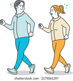 Couple walking for a diet