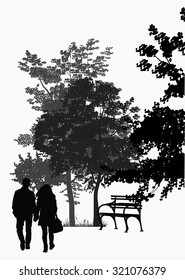 couple walking in the park