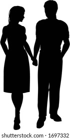 Couple walking - vector
