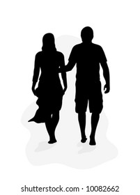 Couple Walking vector is hand drawn original artwork in AI-EPS8 format.