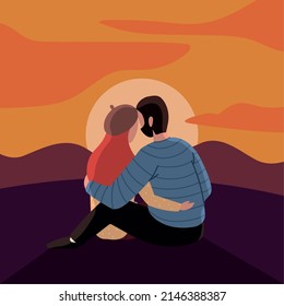 couple watching the sunset design