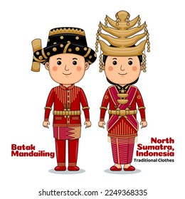 Couple wear Batak Mandailing, North Sumatra, Indonesian Traditional Clothes