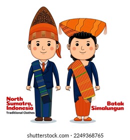 Couple wear Batak Simalungun, North Sumatra, Indonesian Traditional Clothes