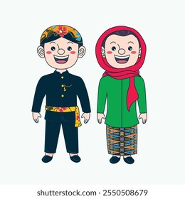 Couple wear Jakarta Traditional Clothes