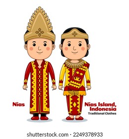 Couple wear Nias, Indonesian Traditional Clothes