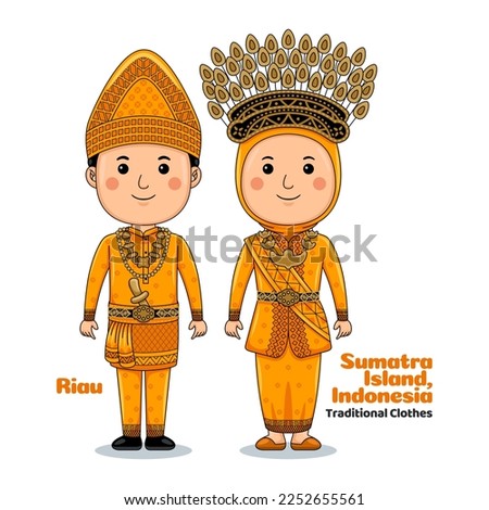 Couple wear Riau Sumatra Traditional Clothes