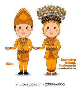 Couple wear Traditional Clothes greetings welcome to Riau