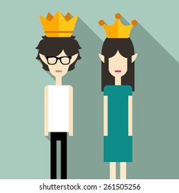 Couple wearing crowns