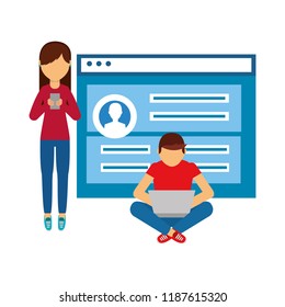 couple and web page