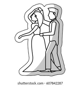 couple wedding romantic outline