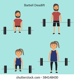 Couple with weight training vector. illustration EPS10