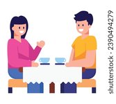 Couple a well designed flat icon