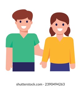 Couple a well designed flat icon
