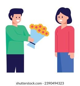 Couple a well designed flat icon