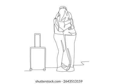 The couple who finally met at the airport. The couple who finally met at the airport