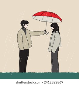 a couple who are in the middle of the rain