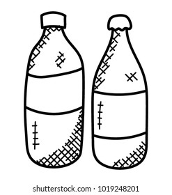 
A couple of wine bottles hand drawn icon
