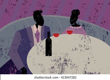 Couple with wine
A couple sitting in a restaurant booth enjoying a bottle of wine.