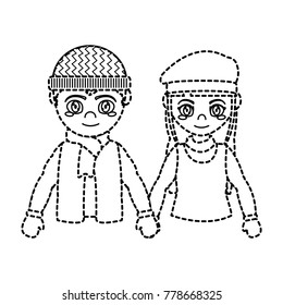 Couple with winter cloth design