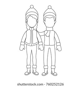 couple with winter clothes