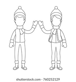 couple with winter clothes