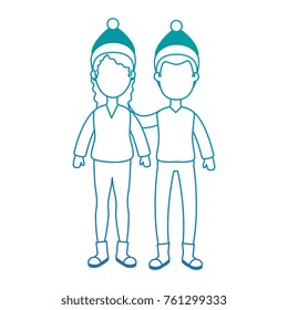 couple with winter clothes