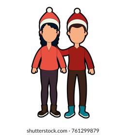 couple with winter clothes