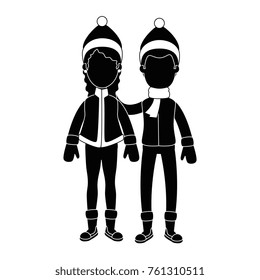 couple with winter clothes