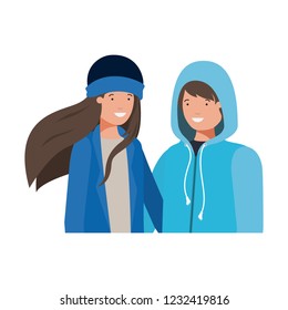 couple with winter clothes avatar character