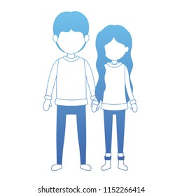 couple with winter clothes characters