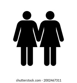 Couple - woman and woman icons. Vector illustration.