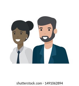 Couple of woman and man cartoon design, Relationship love romance holiday and together theme Vector illustration